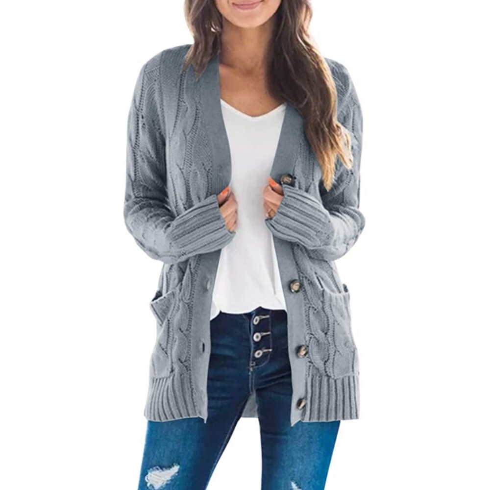 NEW Long Sleeve Cable Knit Cardigan Sweater 